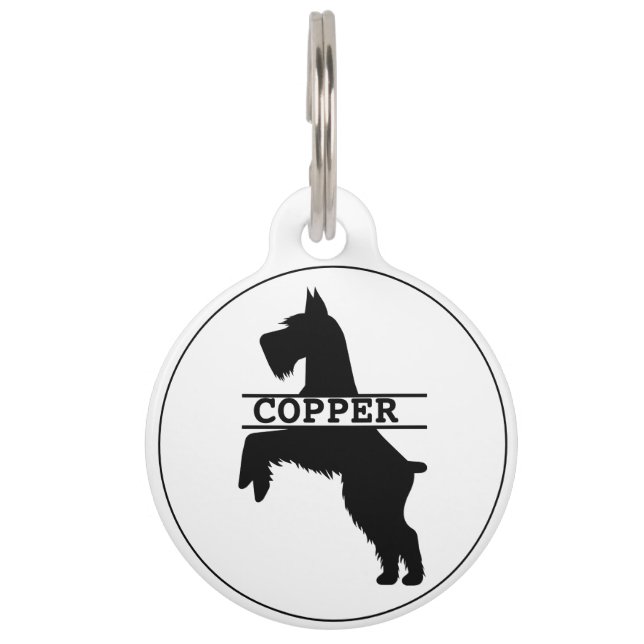 Personalised  Schnauzer Round Pet Tag (Front)
