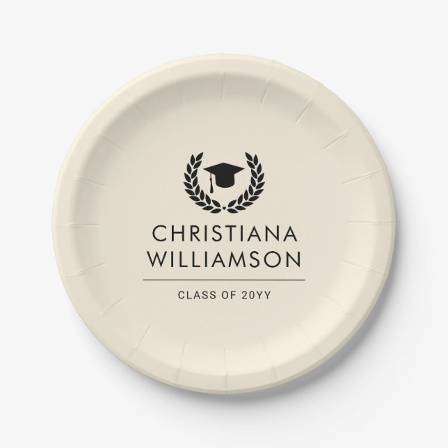 Personalised School and College Graduation Elegant Paper Plate (Front)