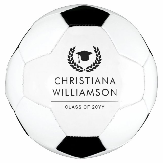 Personalised School and College Graduation Elegant Soccer Ball (Front)