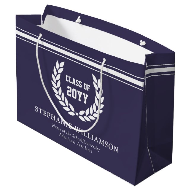 Personalised School and University Graduation  Large Gift Bag (Back Angled)