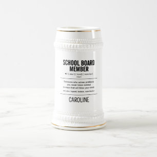 Personalised School Board Member Funny Beer Stein