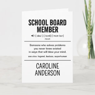Personalised School Board Member Funny Card