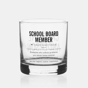 Personalised School Board Member Funny Whiskey Glass