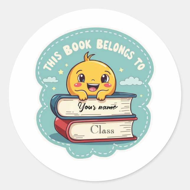 Personalised School Book Label Sticker (Front)