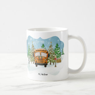 Personalised School Bus Driver's Prayer Christmas  Coffee Mug