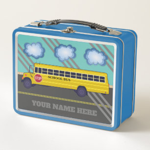 Personalised School Bus Metal Lunchbox