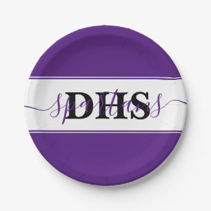 Personalised school colorblock  paper plate