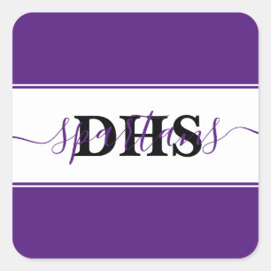 Personalised school colorblock  square sticker