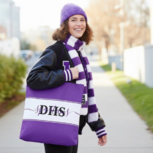 Personalised school colorblock  tote bag