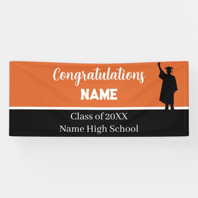 Personalised School Colours Graduation Banner (Horizontal)