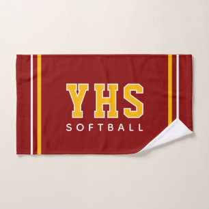 Personalised School Initials Softball Sport Team Hand Towel