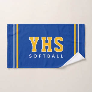 Personalised School Initials Softball Sport Team Hand Towel