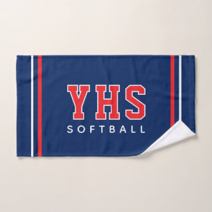 Personalised School Initials Softball Sport Team Hand Towel