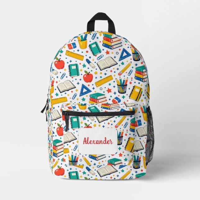 Personalised School Kid Backpack Pattern (Front)