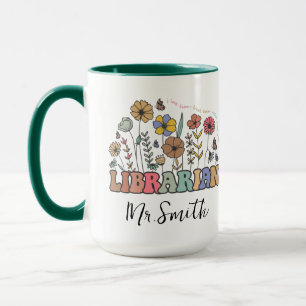 Personalised School Librarian Day Custom Name Mug