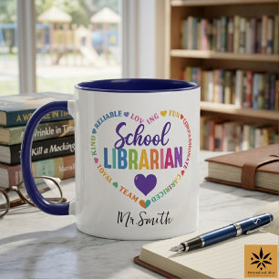 Personalised School Librarian Day Custom Name Mug