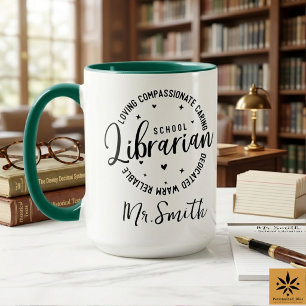 Personalised School Librarian Day Custom Name Mug
