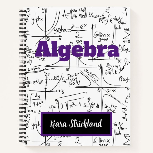 Personalised School Notebook for Math or Algebra (Front)