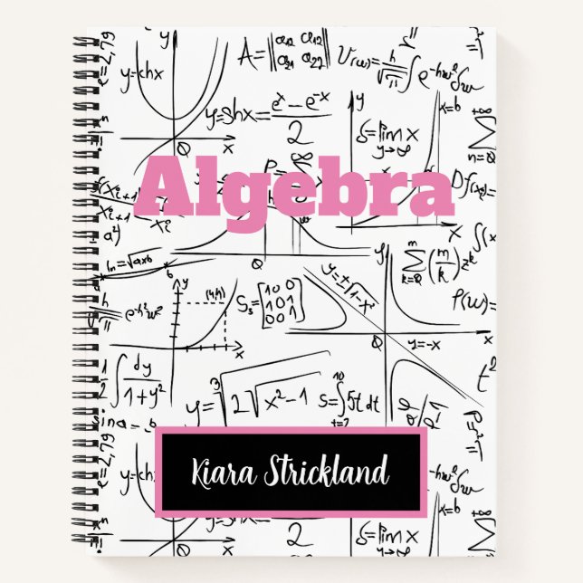 Personalised School Notebook for Math or Algebra (Front)