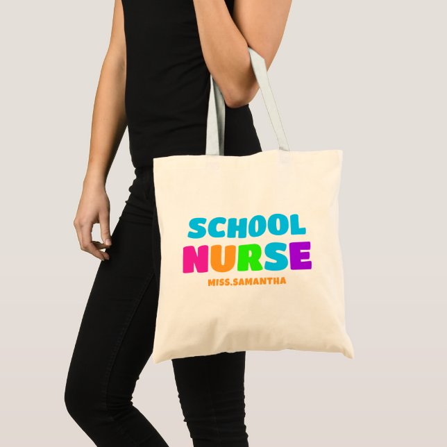Personalised School Nurse Name Tote Bag (Front (Product))