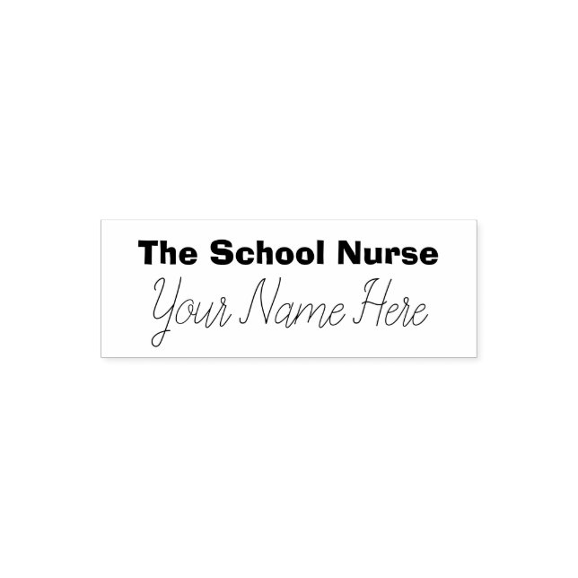 Personalised School Nurse Simple Typography Self-inking Stamp (Design)