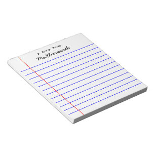 Personalised School Paper Note Pad 