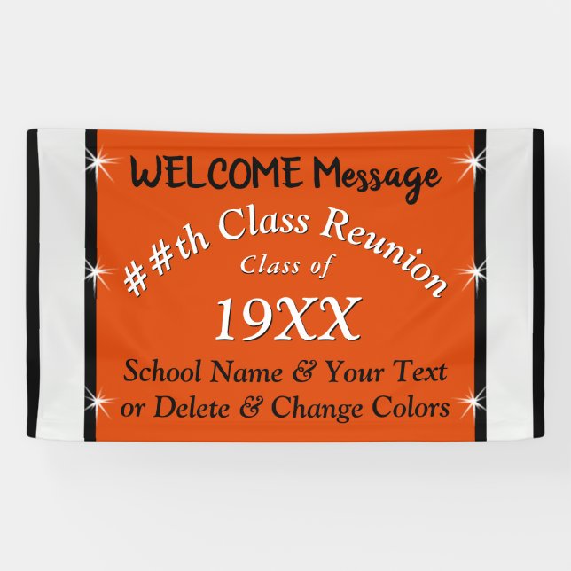 Personalised School Reunion Banner in Your COLORS (Horizontal)