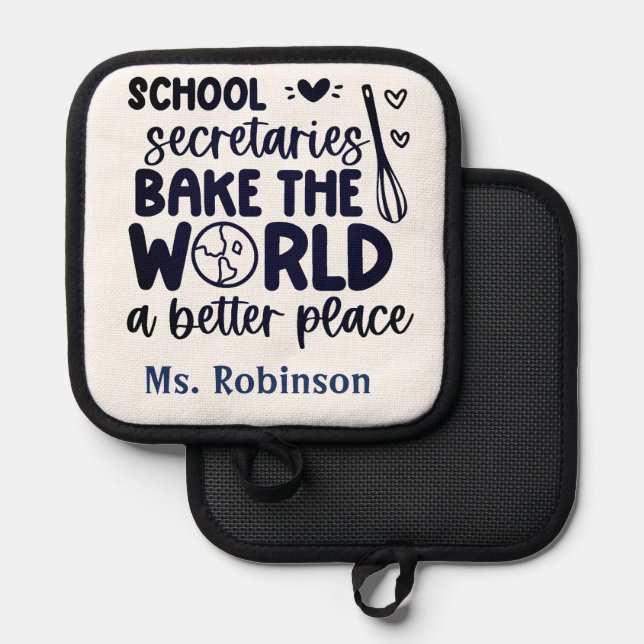 Personalised School Secretary   Pot Holder (Front/Back)