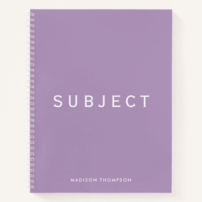  Personalised School Subject Boho Purple Notebook (Front)