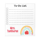 Personalised school supply rainbow teacher to-do