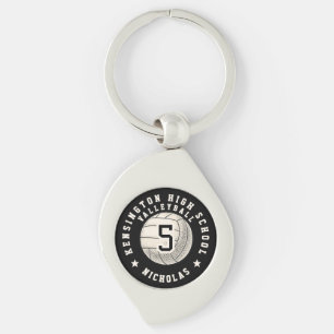 Personalised School Team Player Volleyball Key Ring