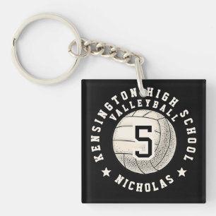 Personalised School Team Player Volleyball Key Ring