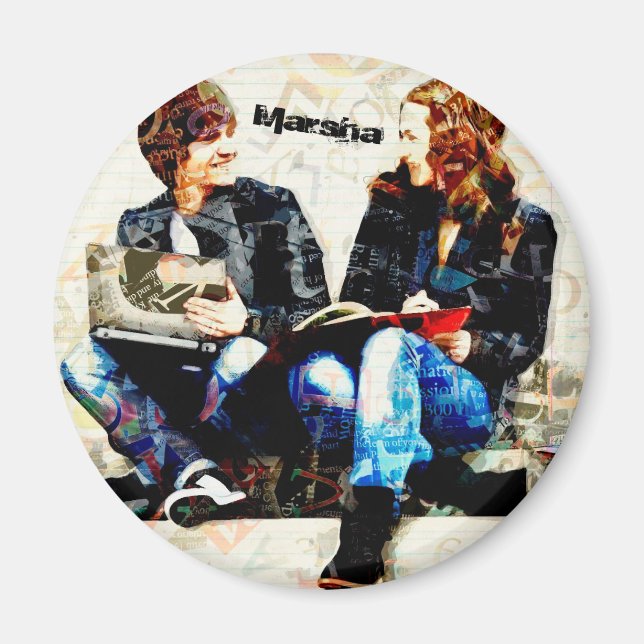 Personalised School Themed Teens Collage Magnet (Front)