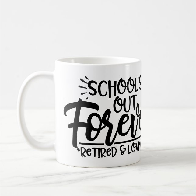 Personalised "School's Out" Teacher Retirement  Coffee Mug (Left)