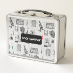 Personalised Science Chemistry Scientist Pattern  Metal Lunch Box<br><div class="desc">A science themed chemistry pattern ideal for anyone who loves science,  chemistry,  biology etc. An ideal gift for scientists no matter the age.</div>