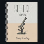 Personalised Science Class Notes Notebook<br><div class="desc">A science spiral notebook for your class notes,  featuring a microscope. Back to school essential.</div>