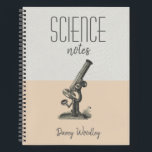Personalised Science Class Notes Notebook<br><div class="desc">A science spiral notebook for your class notes,  featuring a microscope. Back to school essential.</div>