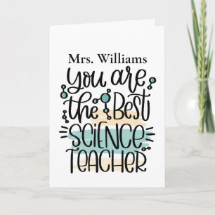 Personalised Science Teacher Thank You Card
