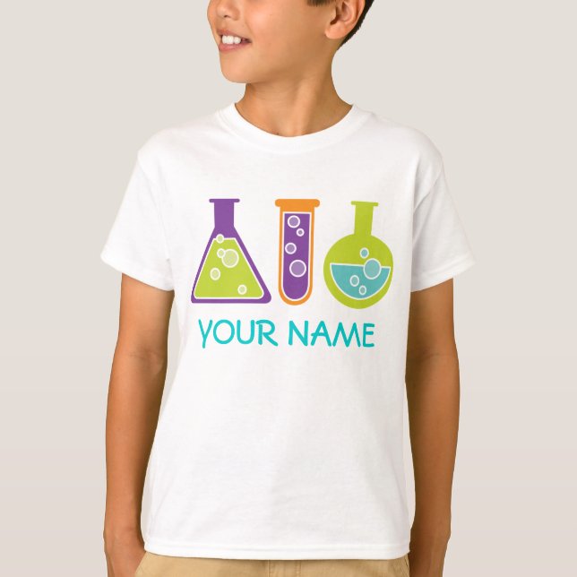 Personalised Scientist Cute Kids Lab Tee Shirt (Front)