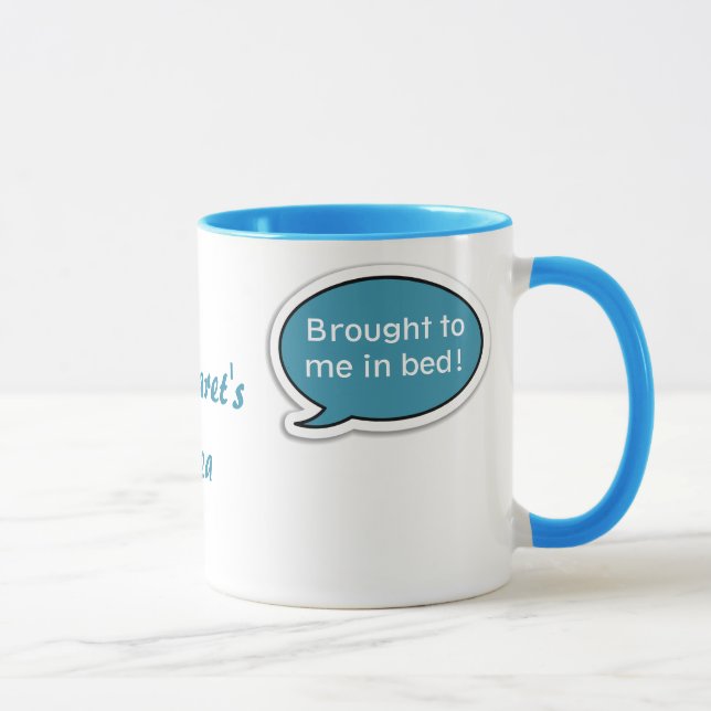 Personalised Scooter Blue Speech Bubble Tea Mug (Right)