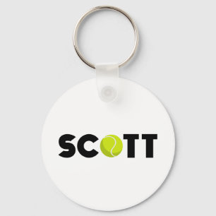 Personalised Scott Tennis Key Ring