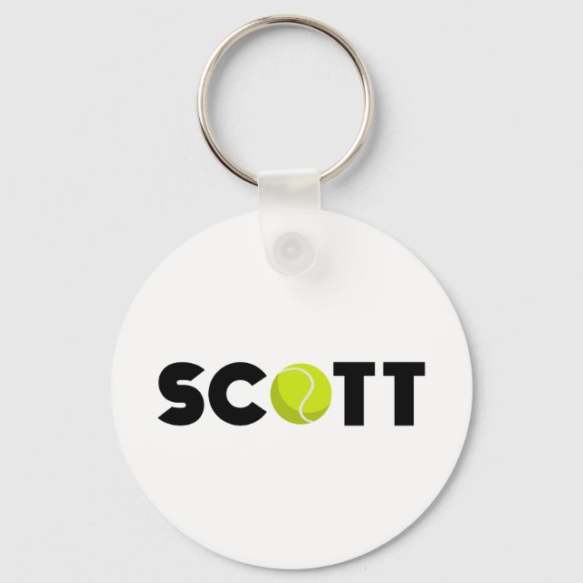 Personalised Scott Tennis Key Ring (Front)