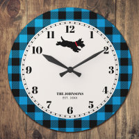 Personalised Scottie Dog Buffalo Check Blue