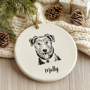 Personalised Scottish Deerhound Dog Christmas Ceramic Tree Decoration