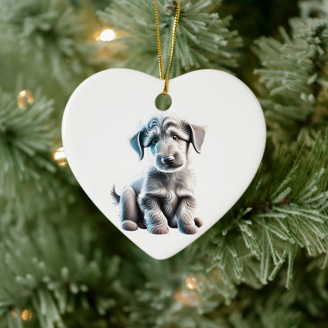Personalised Scottish Deerhound Puppy Ceramic Tree Decoration (Tree)