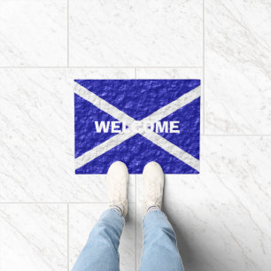 Personalised Scottish Flag Design Doormat