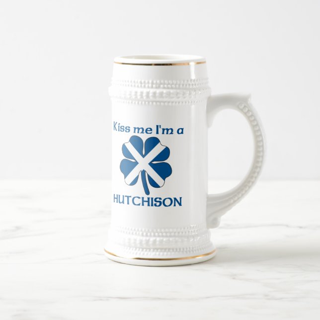 Personalised Scottish Kiss Me I'm Hutchison Beer Stein (Right)