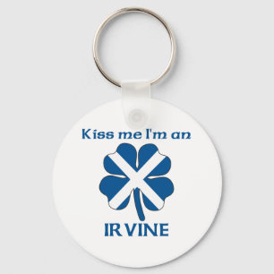Personalised Scottish Kiss Me I'm Irvine Key Ring