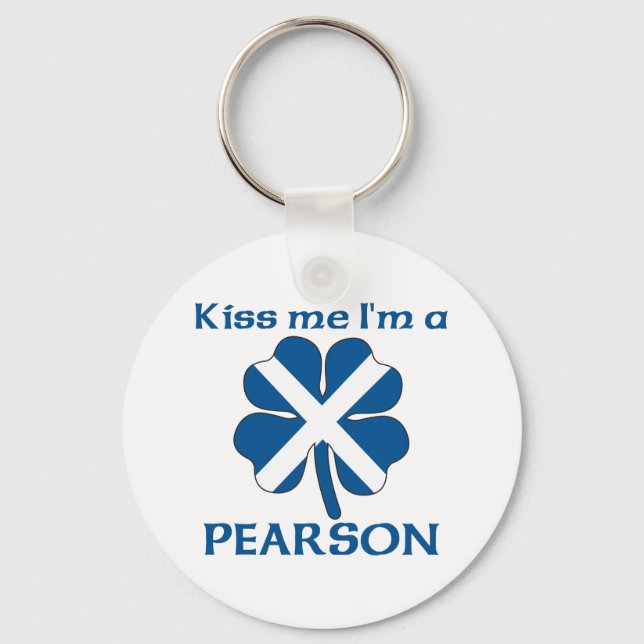 Personalised Scottish Kiss Me I'm Pearson Key Ring (Front)