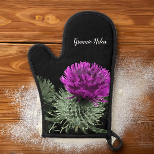 Personalised Scottish Thistle Oven Mitt